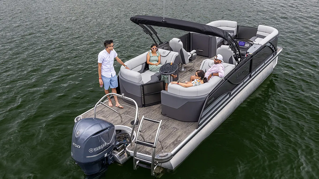 People on a Godfrey boat